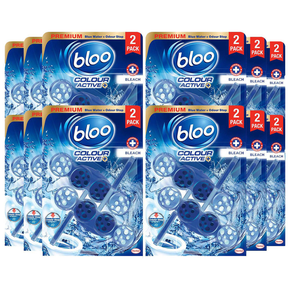 Bloo Colour Active+ Bleach Toilet Rim Block 50g 24 Pack Image 1