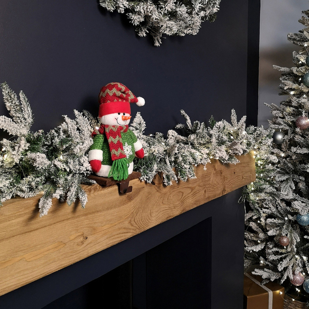 Samuel Alexander Red Plush Christmas Snowman Stocking Holder 28cm Image 9