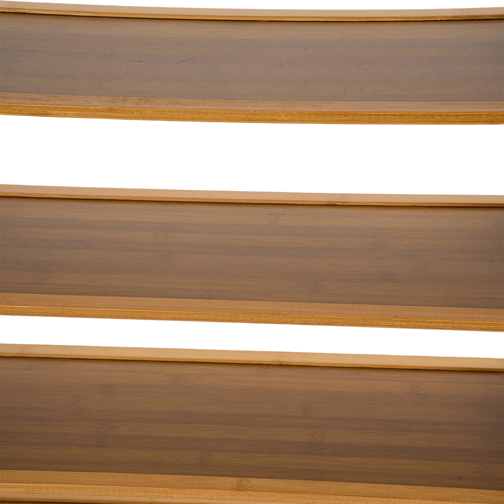 Living and Home 9 Shelf Natural Bamboo Shoe Rack with Dust Cover Image 6