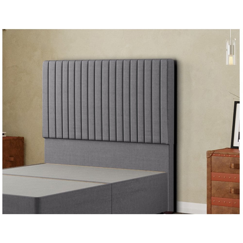 Eleganza Maryland Super King Size Grey Linen Floor Standing Headboard Image 3