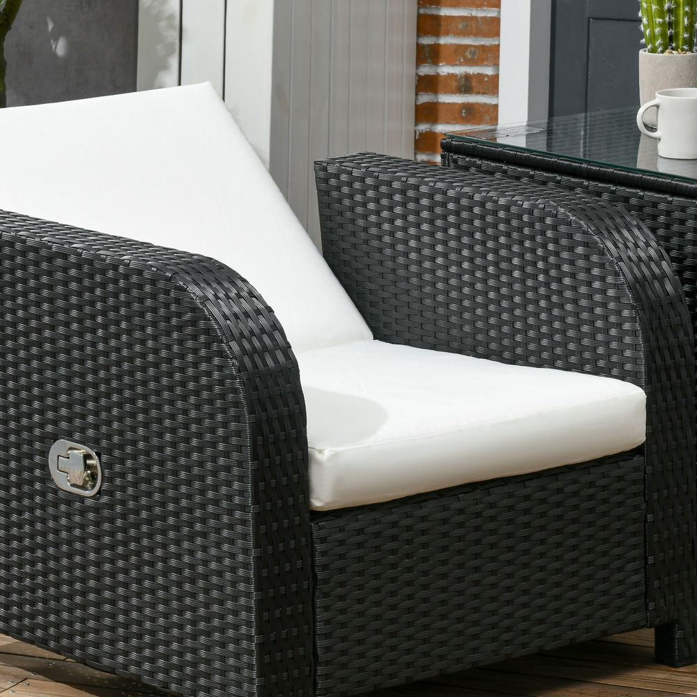 Outsunny 7 Seater Black Rattan Garden Sofa Set Image 3