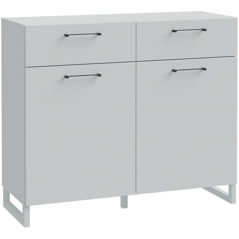 Florence Sali 2 Door 2 Drawer Light Grey Sideboard Image 2