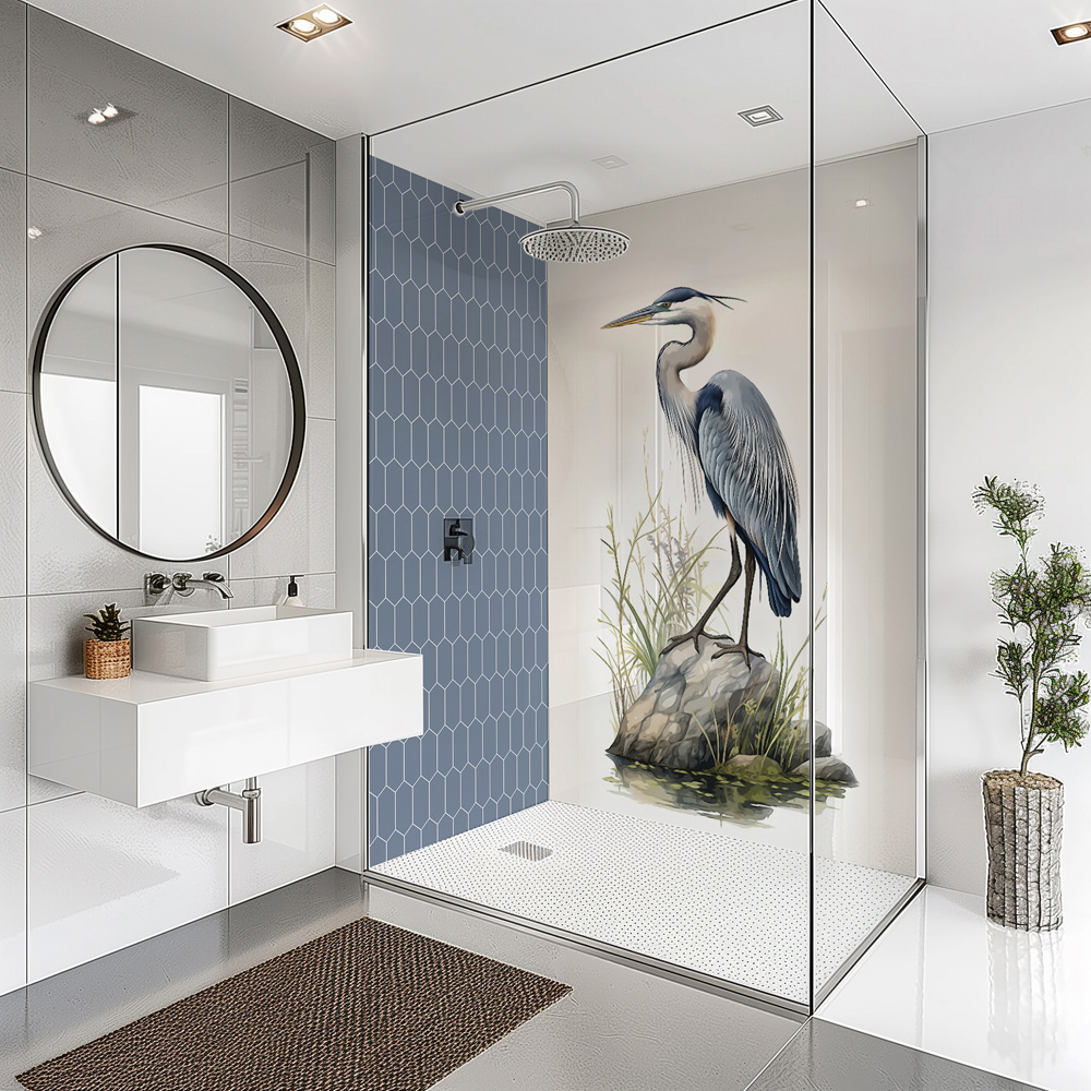 Splashbax Premium Artisan Elongated Hexagon Onyx Blue Acrylic Bathroom Wall Panel 2400 x 800mm Image 4