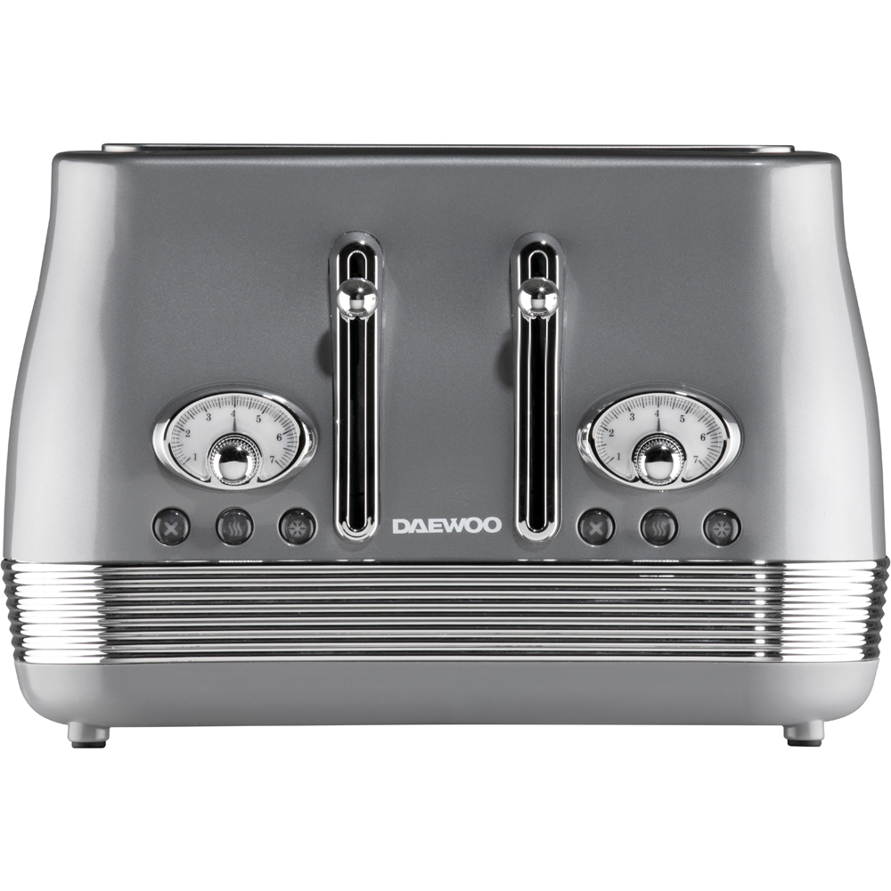 Daewoo Denver Grey 4 Slice Toaster | Wilko