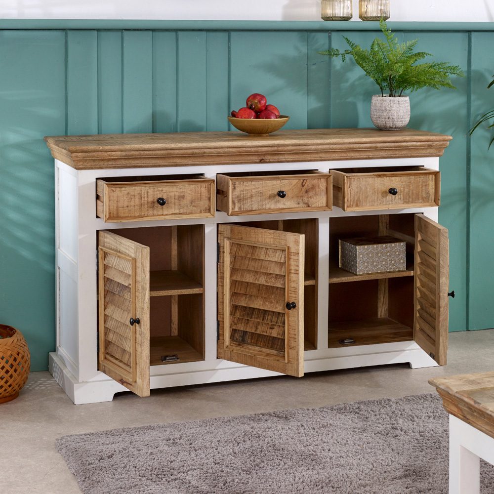 Brooklyn Alfie 3 Door 3 Drawer Wood Sideboard Image 7