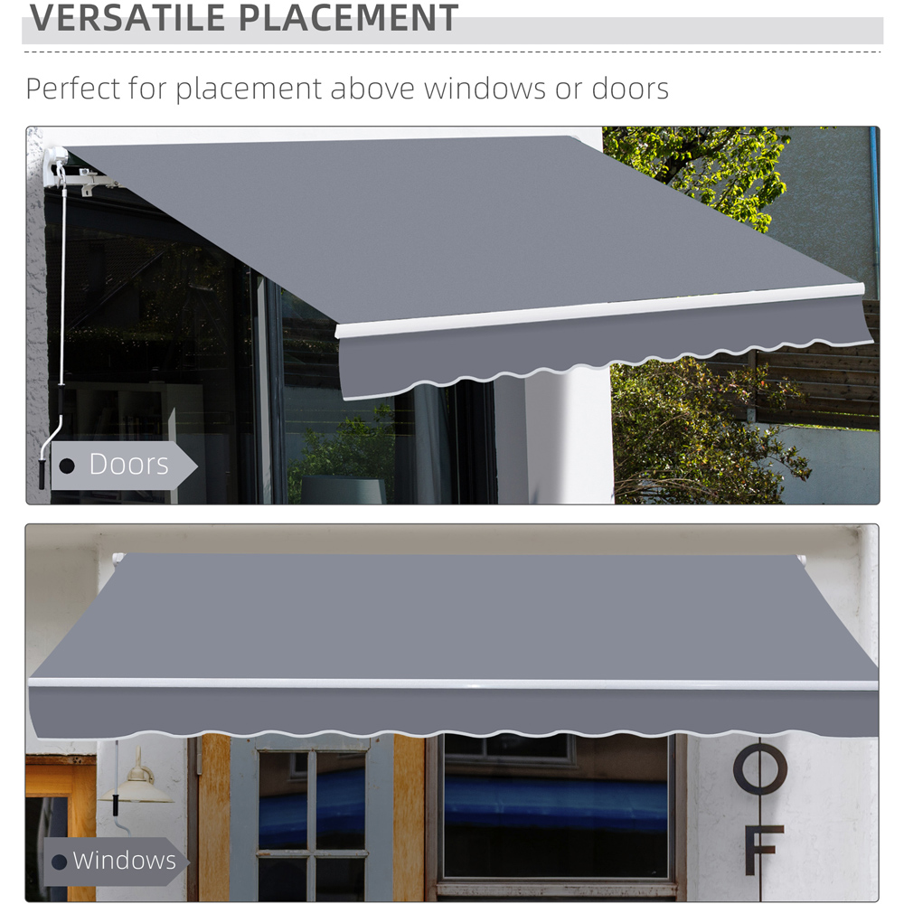 Outsunny Grey Manual Retractable Awning 4 x 3m Image 5