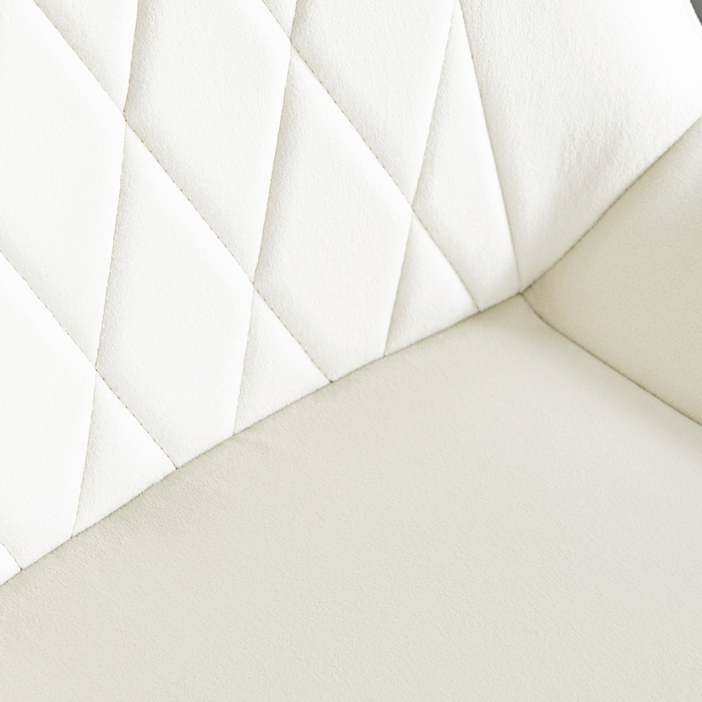 Furniturebox Copeland Cesano Marble Effect 2 Seater Dining Set White Cream and Chrome Image 7