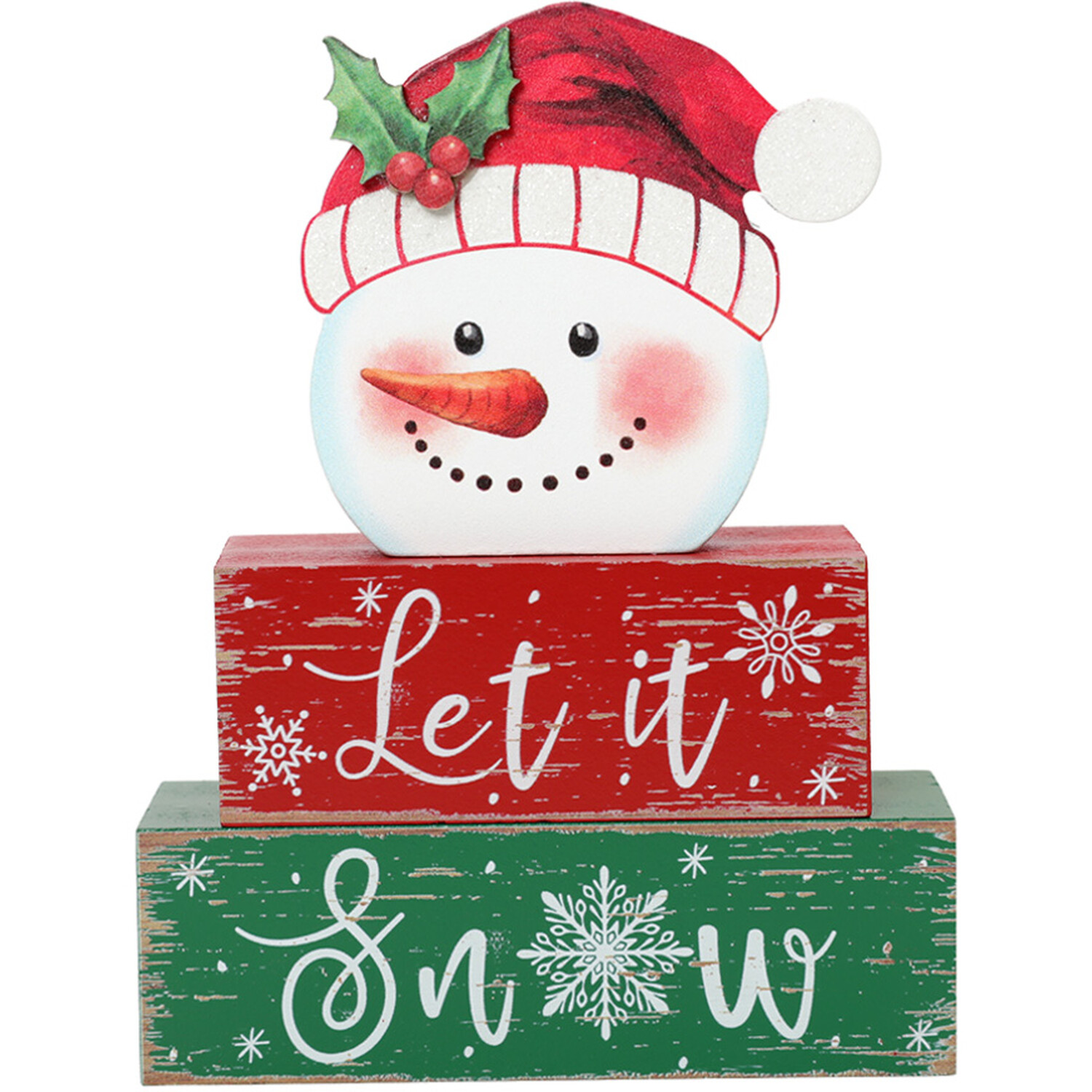 Let It Snow Snowman Block Image 1