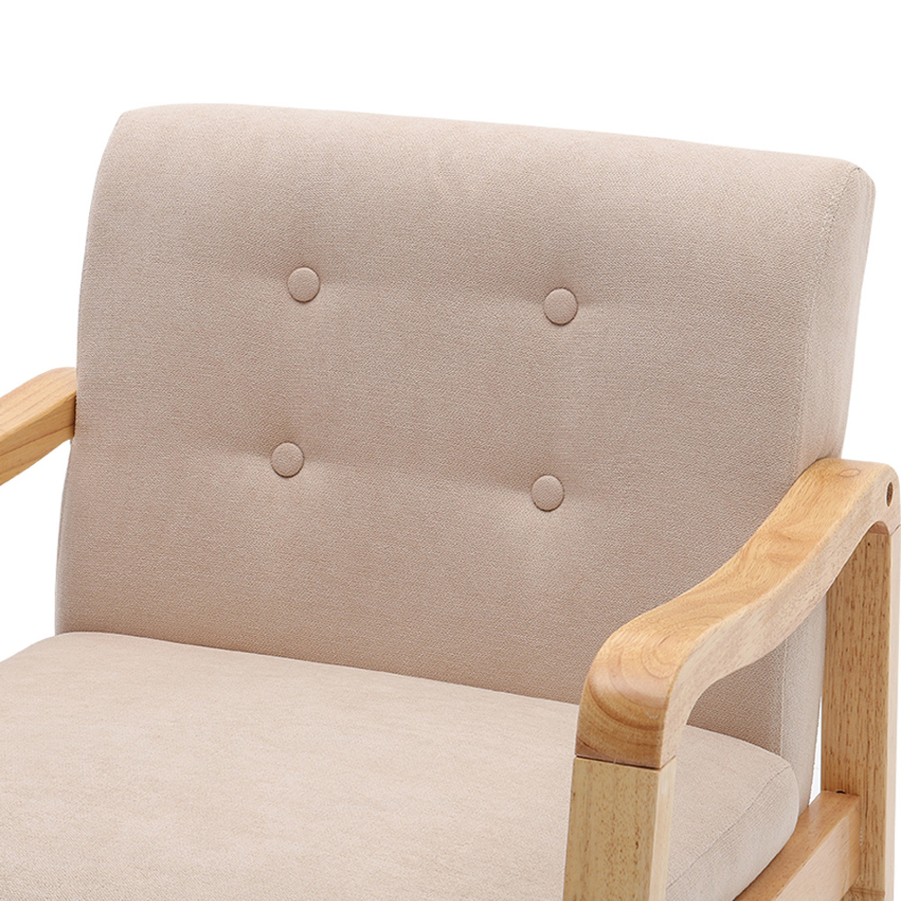 Living and Home Beige Tufted Armchair Image 3