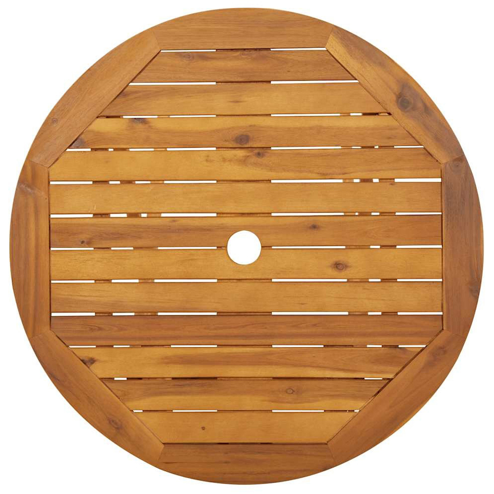 Walplus 2 Seater Natural Solid Acacia Wood Round Foldable Garden Table Image 5