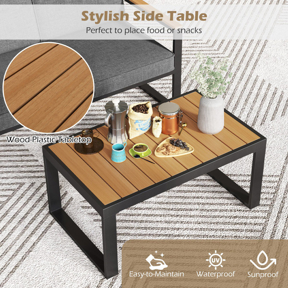 Costway 2 Seater Patio Aluminium Furniture Set Grey Image 7