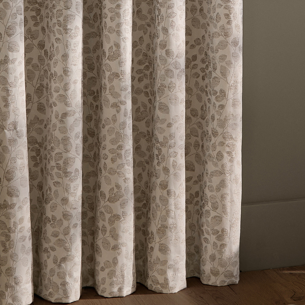 Wylder Grace Leaf Natural Jacquard Fully Lined Eyelet Curtains 229 x 137cm Image 5