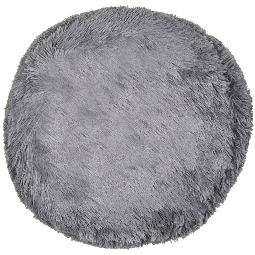 My Home Charcoal Round Plush Bear Cushion Image 1