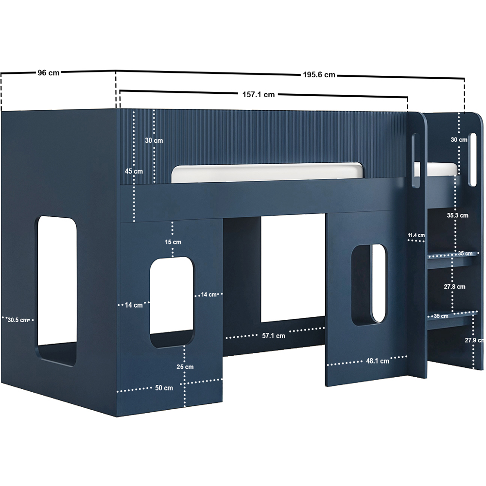 Flair Lino Navy Play House Mid Sleeper Image 6