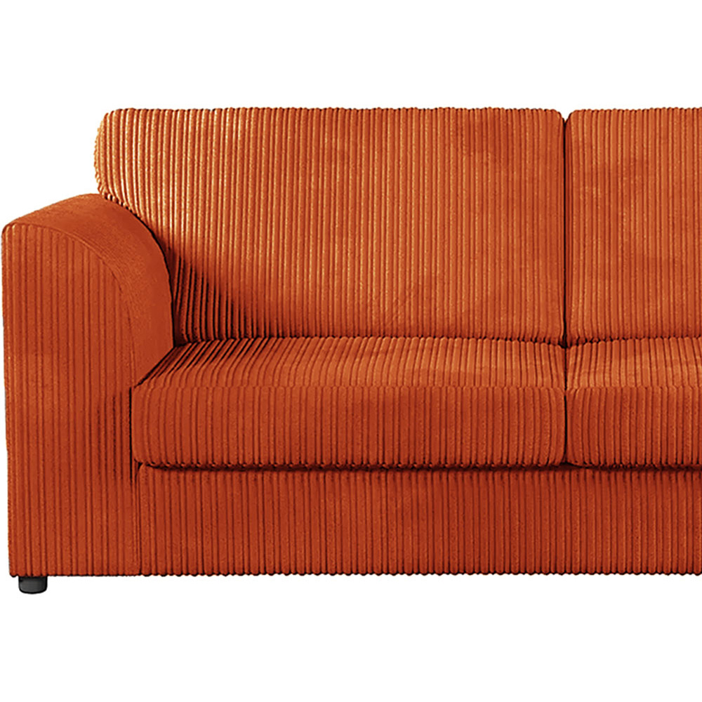 Luxor 5 Seater Orange Jumbo Cord Full Back Sofa Suite Image 3