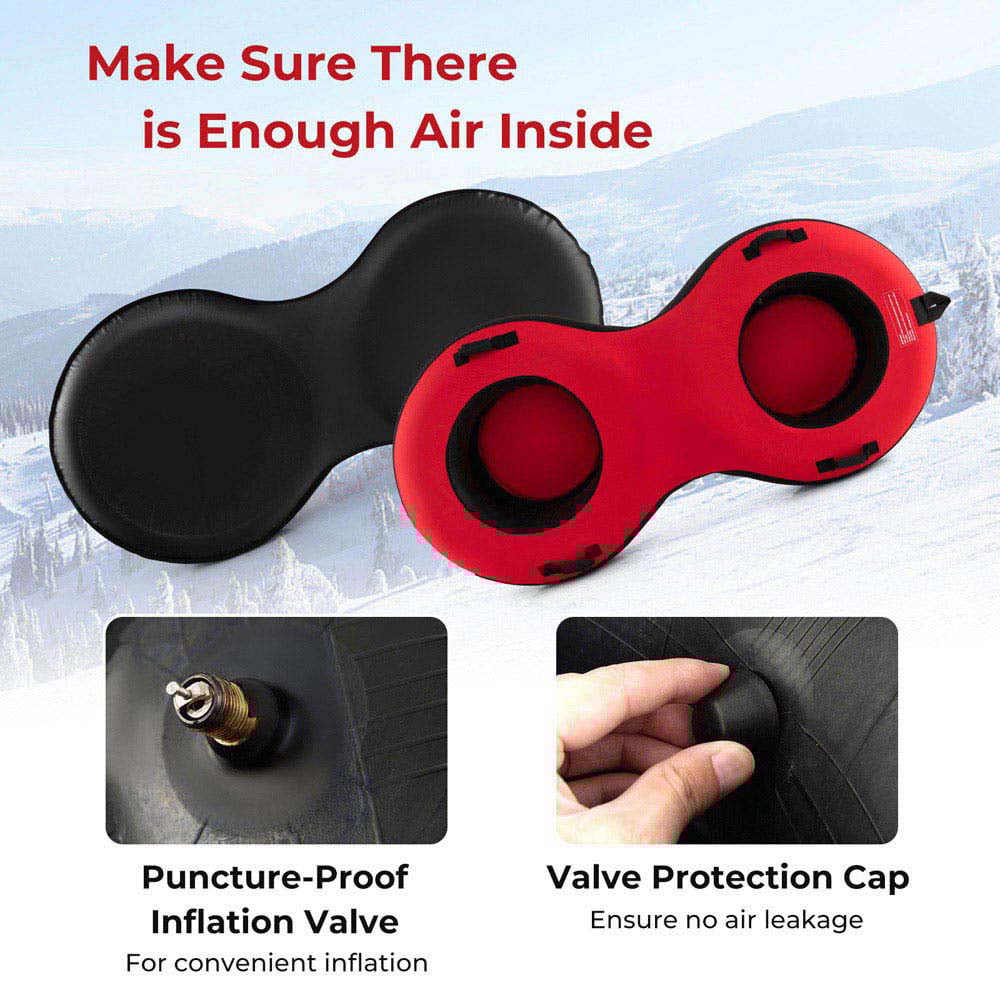 Costway 2 Person Red Inflatable Snow Tube Image 4