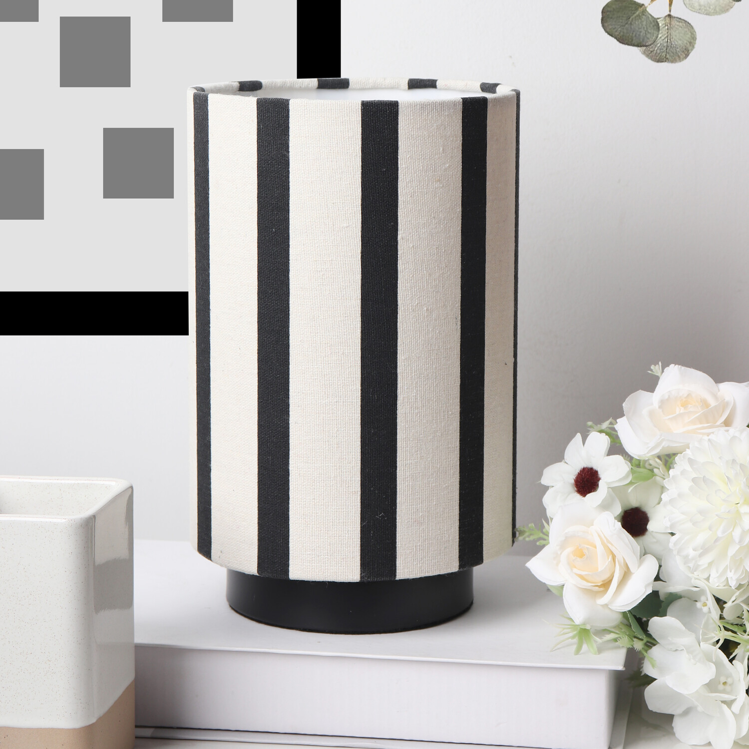 Luca Stripe Table Lamp Monochrome Image 2