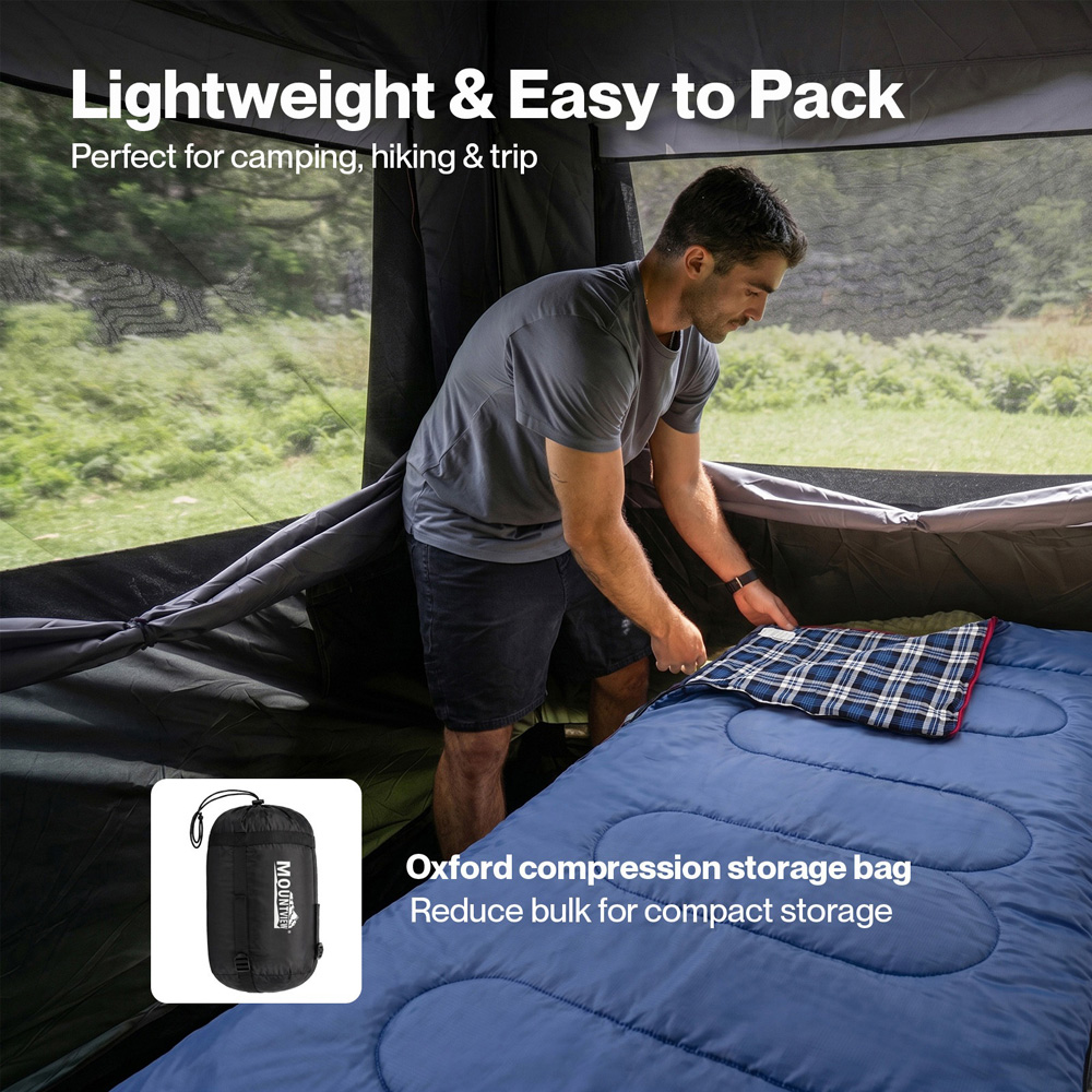 Mountview Single Adult Warm Soft Waterproof Camping Sleeping Bag Image 7