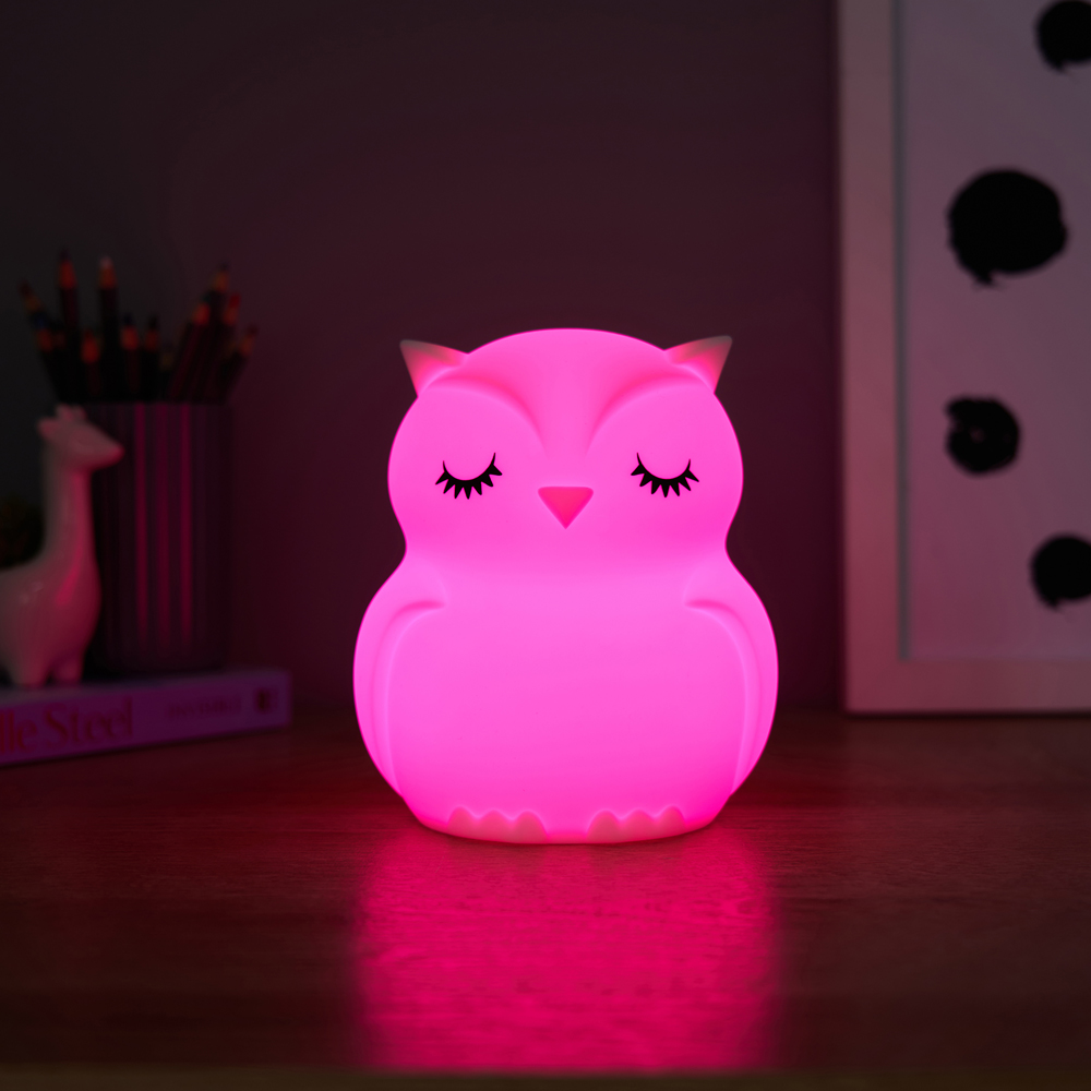 Glow Colour Changing Ollie Owl LED Silicone Night Light Image 6