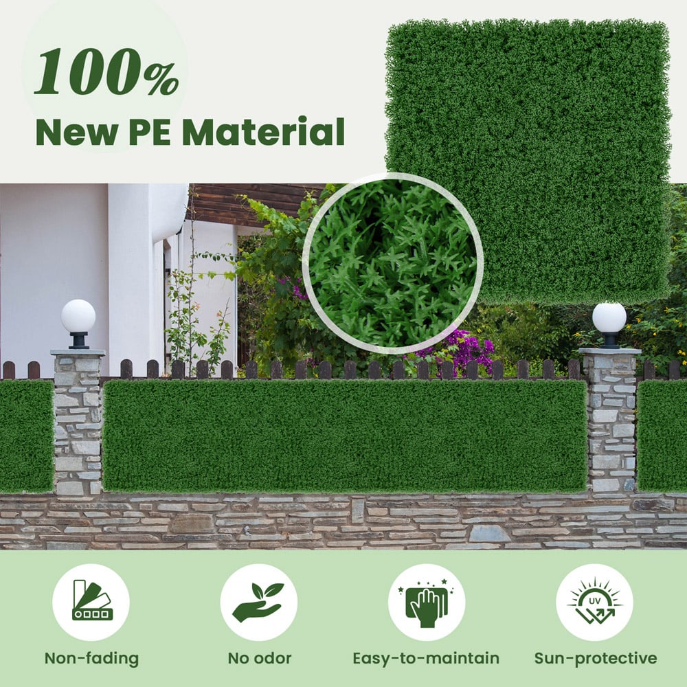 Costway 1.6 x 1.6ft Artificial Grass Wall Panels 12 Pack Image 7