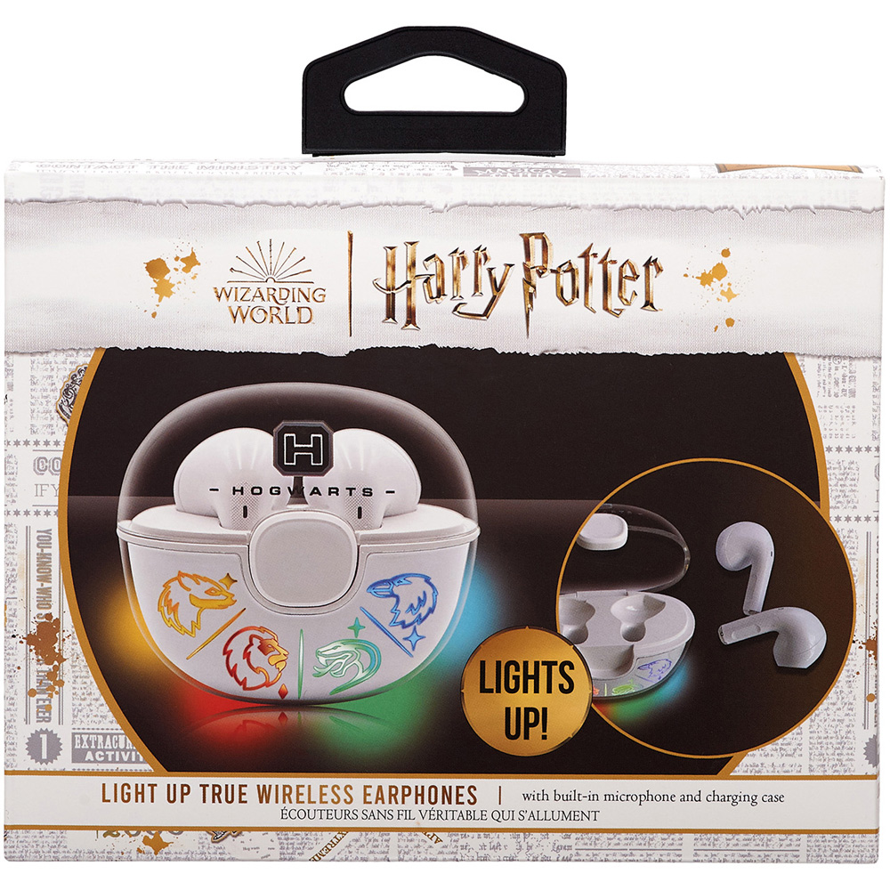 Lazerbuilt Harry Potter Hogwarts Houses White TWS Wireless Light-Up Earphones Image 6