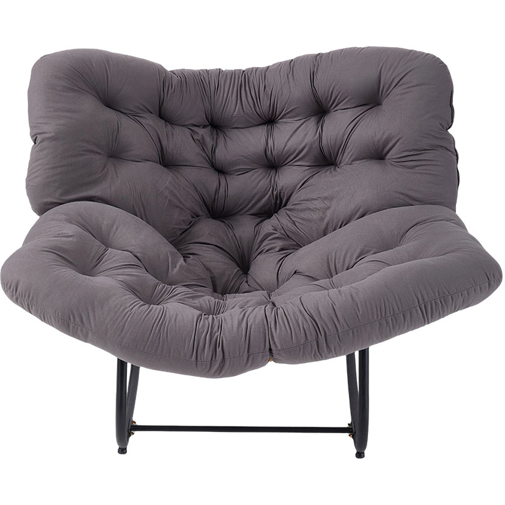 Living and Home Grey Cushion PE Rattan Rocking Chair Image 4