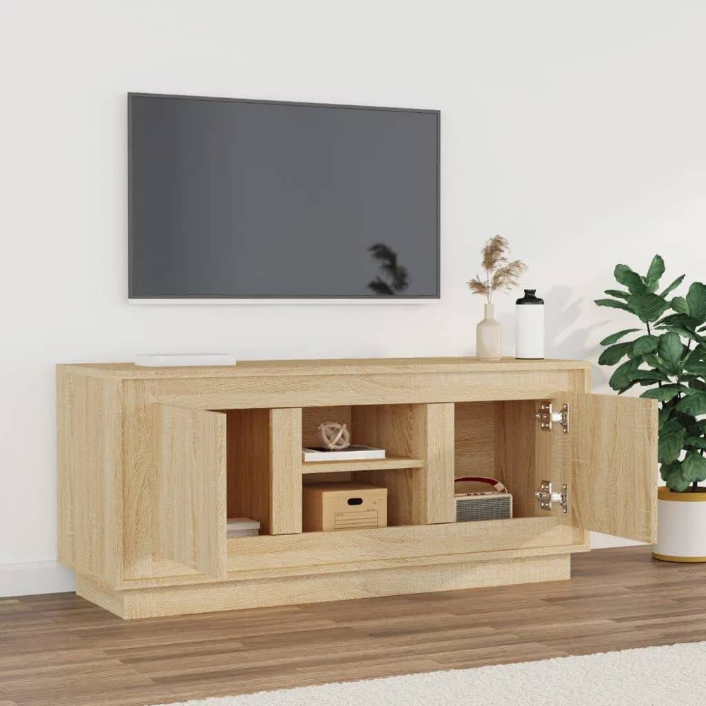 vidaXL 2 Door 2 Shelf Sonoma Oak TV Cabinet Image 3