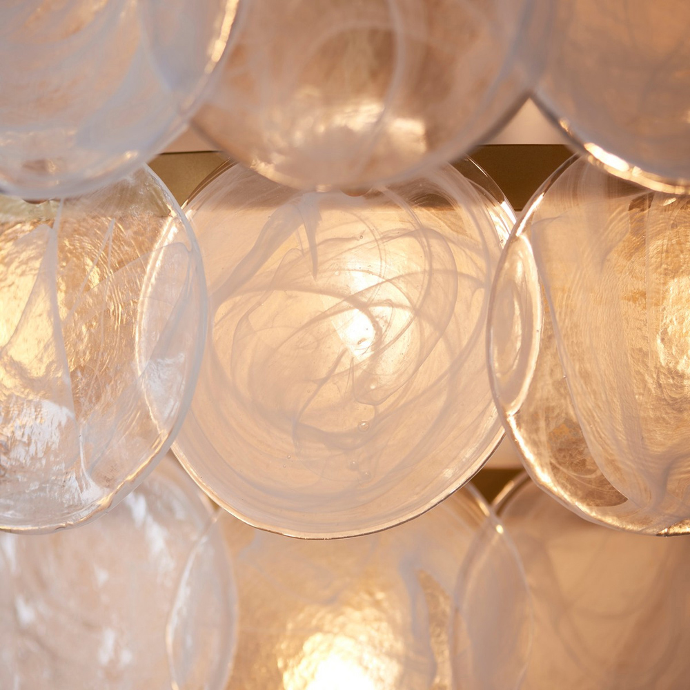 Merano Trapani White Clear Glass Antique Gold Paint Pendant Light Image 6