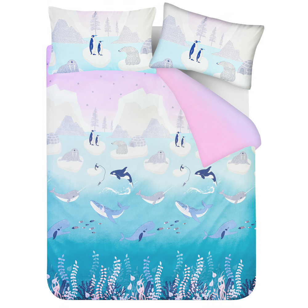 Smart Living Double Arctic Animals Lilac Reversible Microfibre Kids Bedding Set Image 7