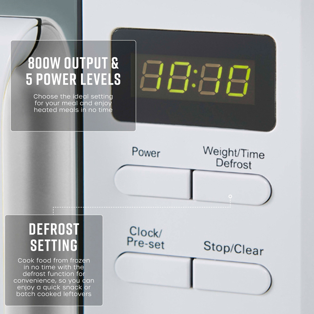 Swan SM4421WHT White Microwave Digital 20L 800W Image 3