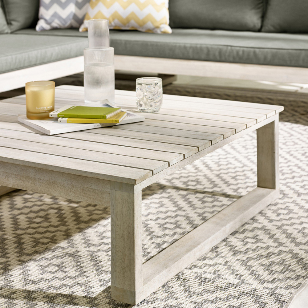 Furniturebox Sardinia 6 Seater Grey Limewash Wood Outdoor Sofa Set Image 6