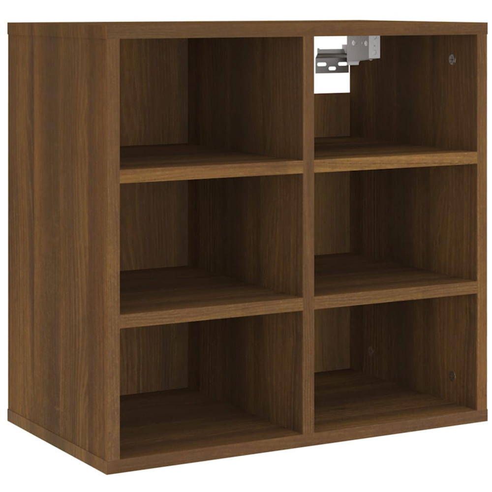vidaXL 12 Open Shelf Brown Oak Shoe Storage Cabinet Set of 2 Image 5