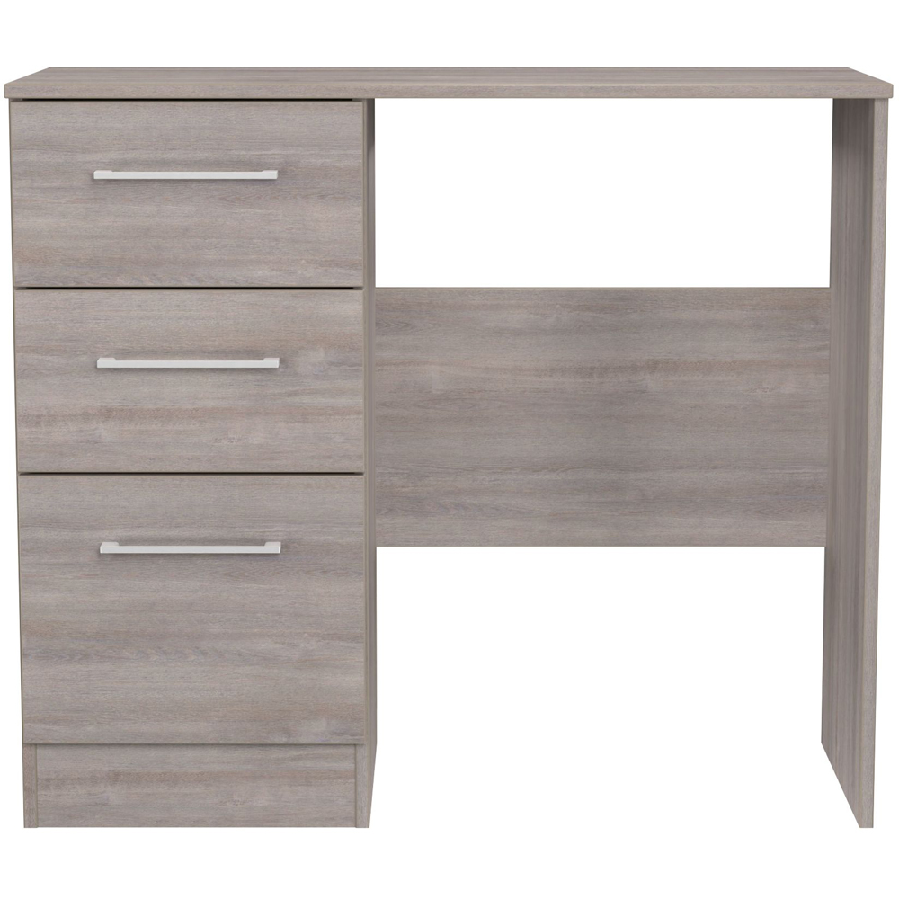 Crowndale Worcester 3 Drawer Grey Oak Vanity Dressing Table Ready Assembled Image 2