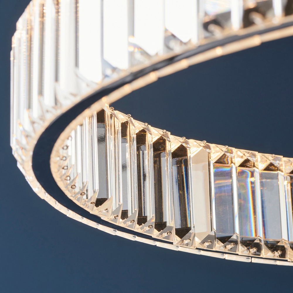 Merano Foggia Chrome Plate Crystal Pendant Ceiling Lamp Image 5