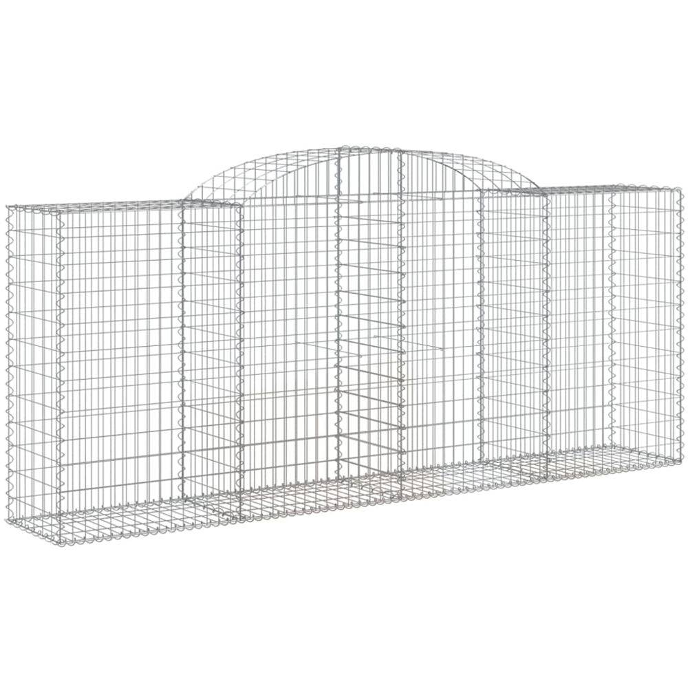 vidaXL Silver Galvanised Iron Arched Gabion Basket 300 x 50 x 120/140cm 11 Pack Image 1