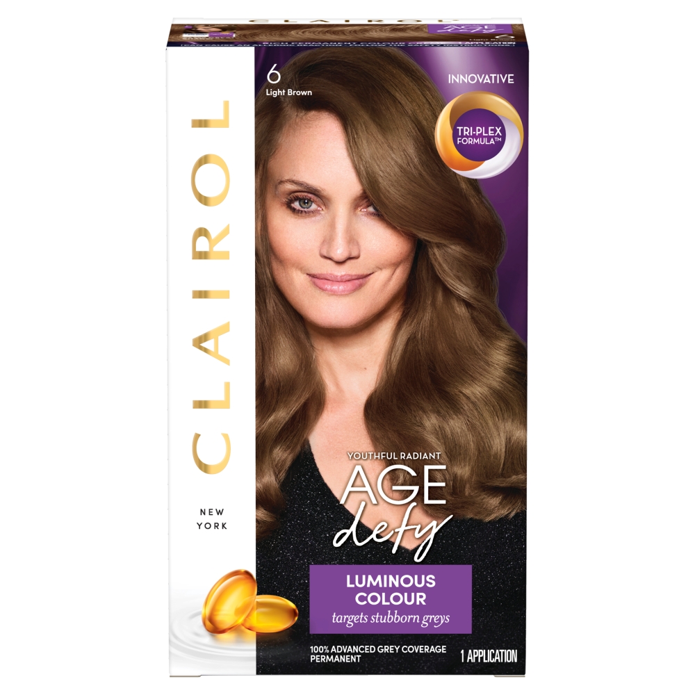Clairol Nice'n Easy Age Defy Light Brown 6 Permanent Hair Dye Image 1