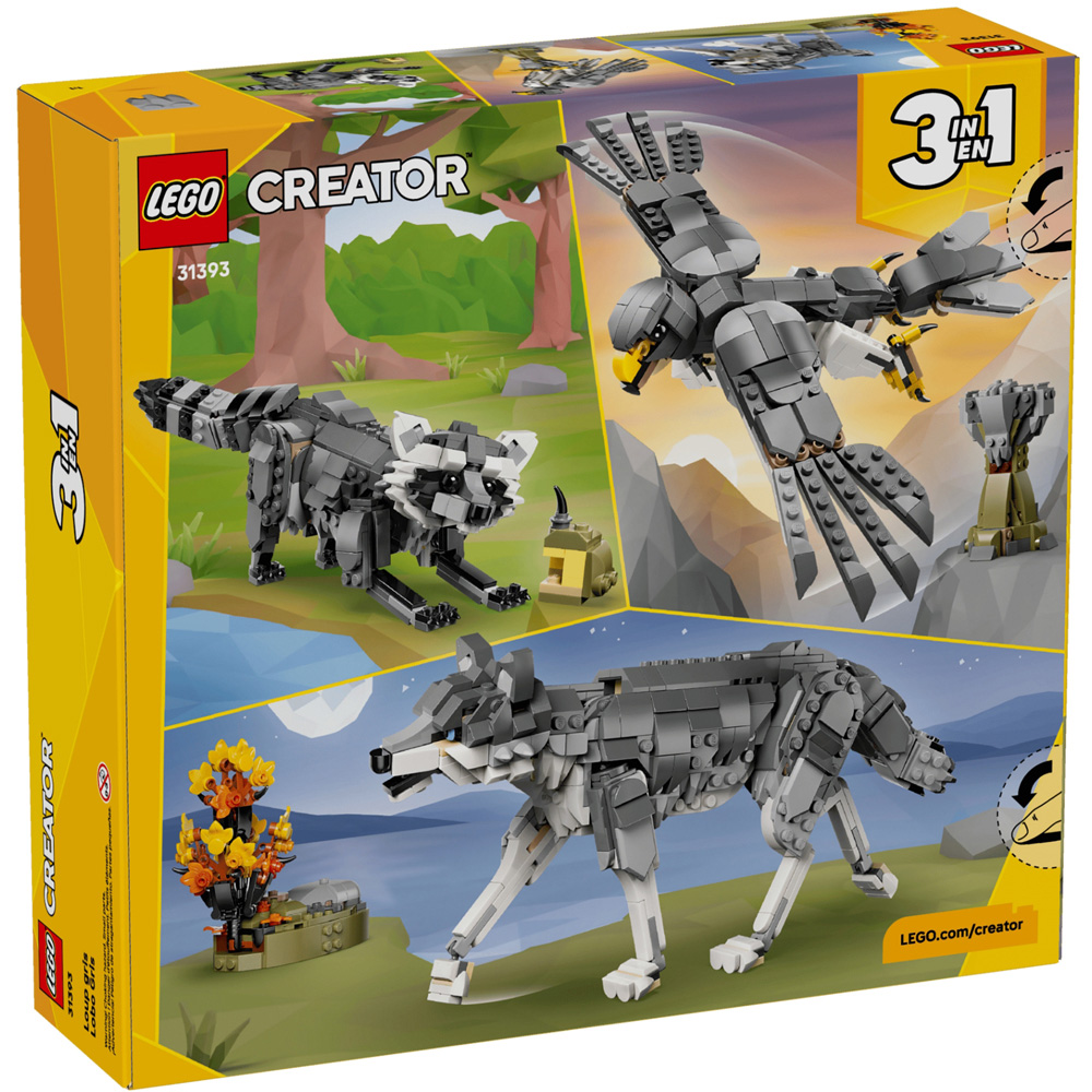 LEGO Creator 31393 Forest Animals Wolf Building Set 657 Piece Image 7