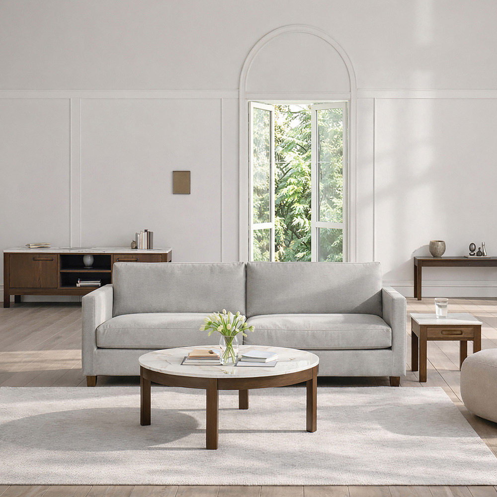 Florence Southampton Cream Ceramic Round Coffee Table Image 9