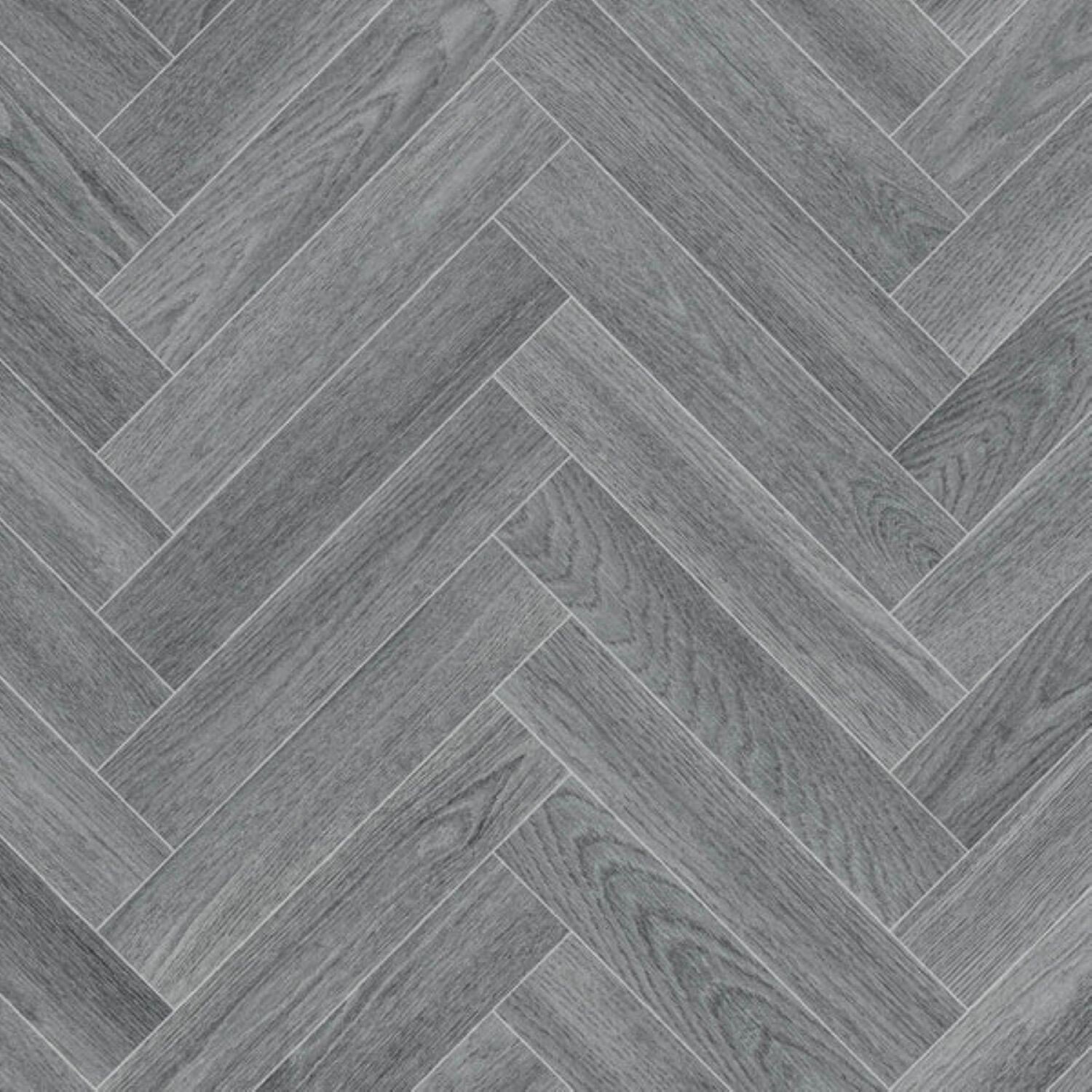 Herringbone Vinyl Flooring Washed Grey Image