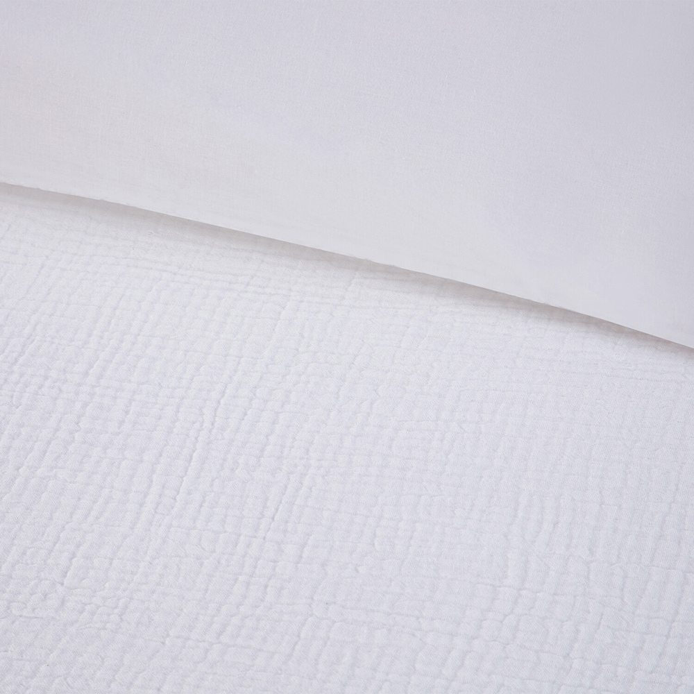 Muslin Duvet Set White Double Image 5