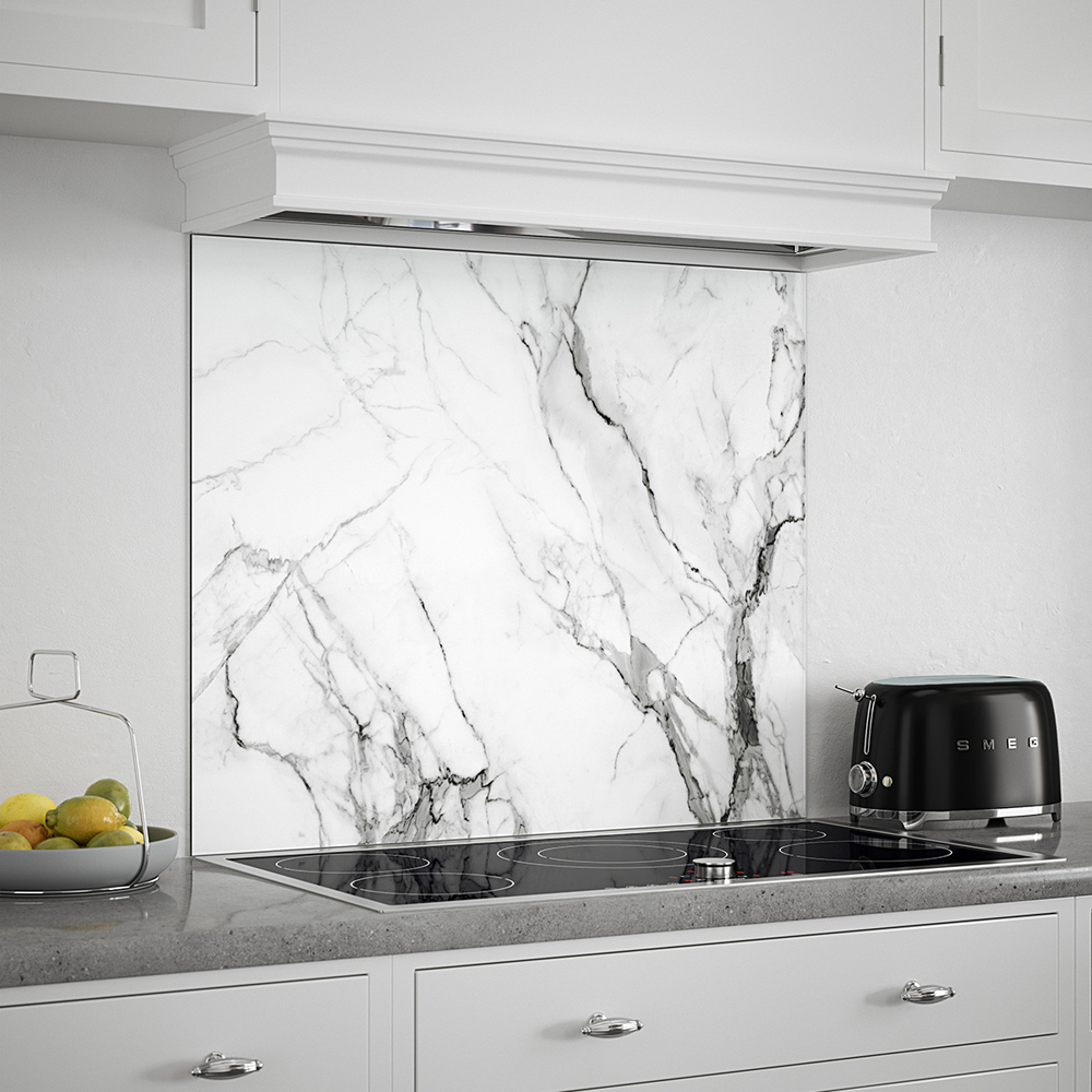 Splashback 0.6cm Thick Grey Kitchen Glass 90 x 75cm Image 1