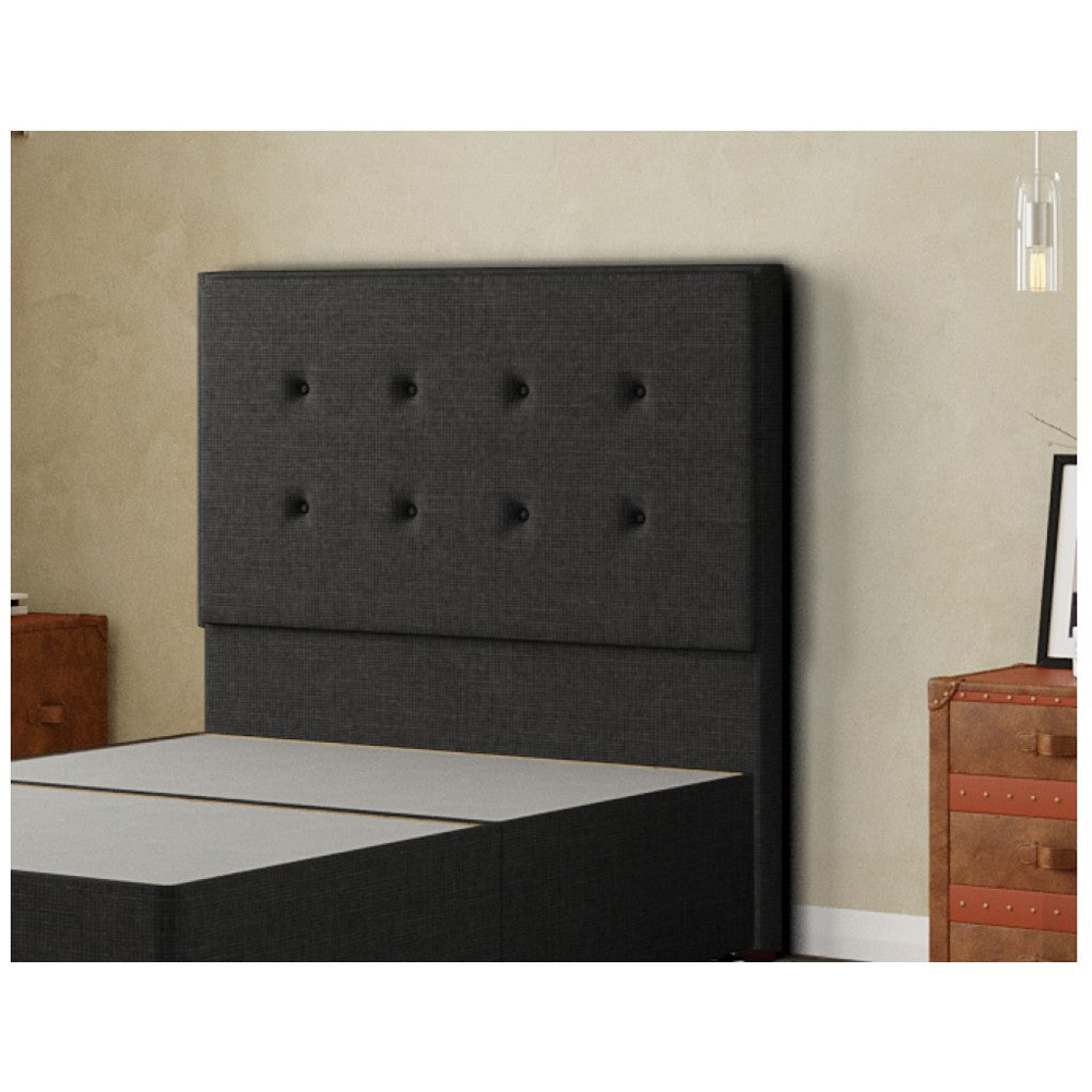 Eleganza Darlington Single Black Linen Floor Standing Headboard Image 3