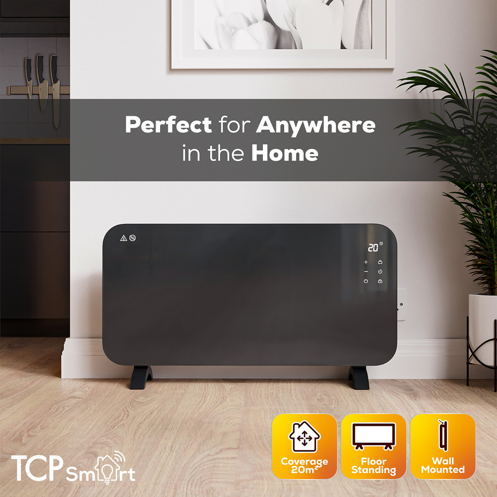 TCP Smart Charcoal Grey Glass Panel Heater with Energy Monitoring 2000W Image 5