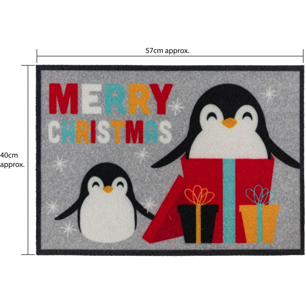 JVL Christmas Penguin Machine Washable Door Mat 40 x 57cm Image 8
