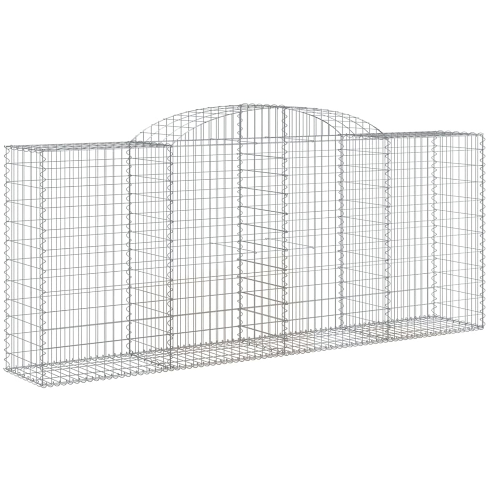 vidaXL Silver Galvanised Iron Arched Gabion Basket 300 x 50 x 120/140cm 10 Pack Image 1