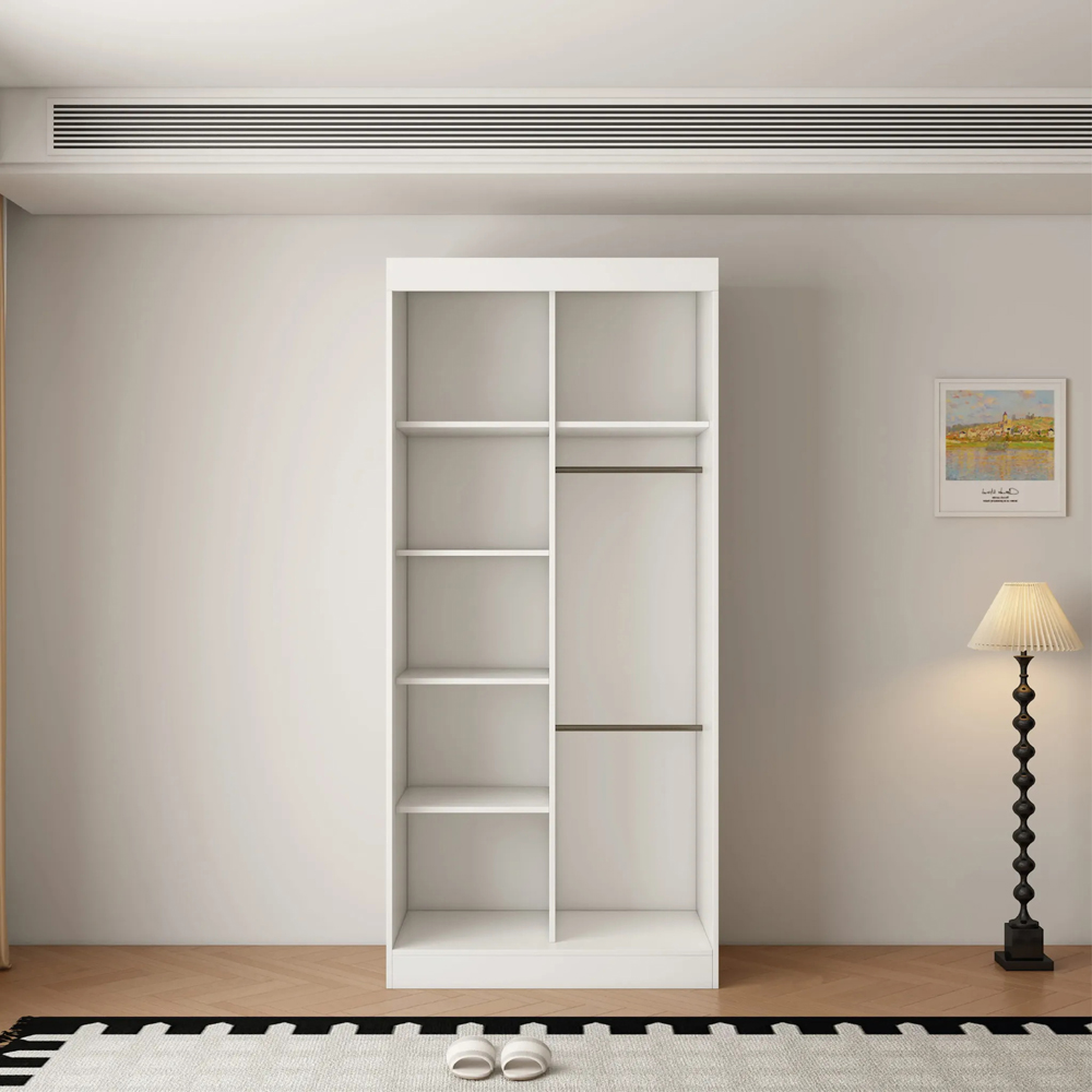 ARTESA Berlin 2 Door White Mirrored Sliding Wardrobe 100cm Image 5