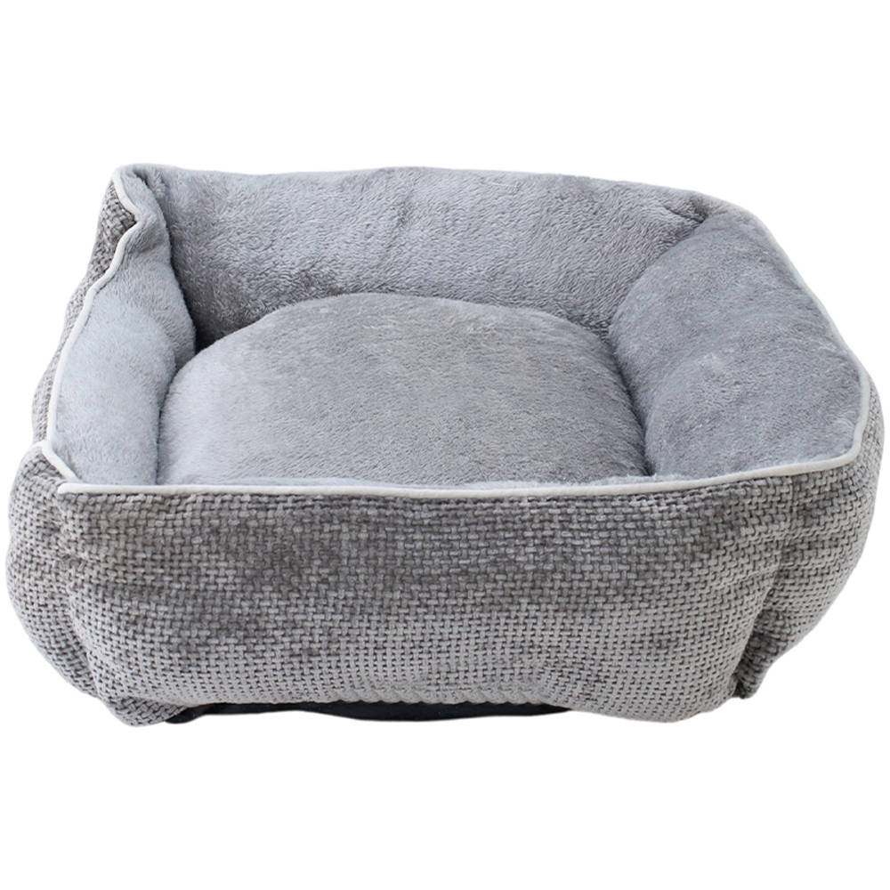H&O Direct 50cm Grey Ultra Soft Chenille Dog Bed Image 2