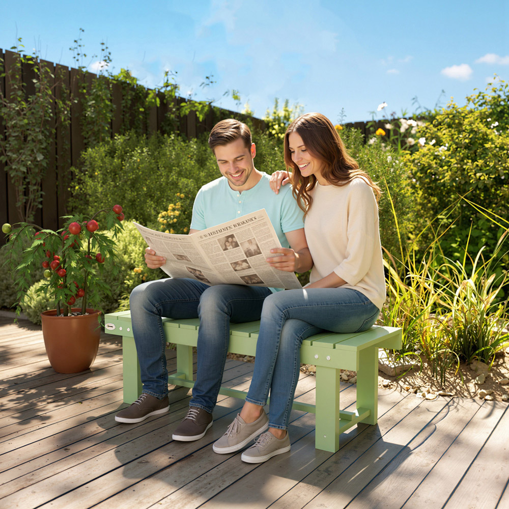 Outsunny 2 Seater Fir Wood Garden Bench Image 4