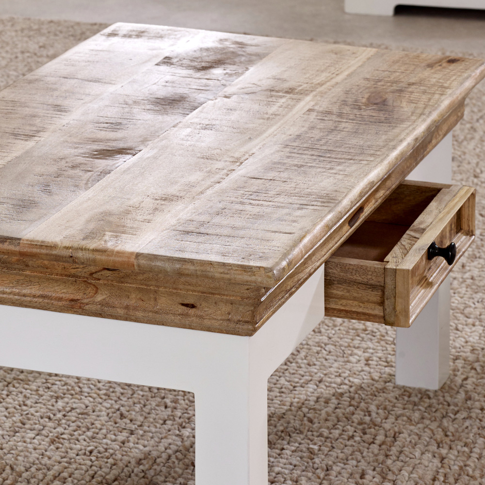 Brooklyn Alfie Single Drawer Solid Mango Wood Coffee Table Image 4
