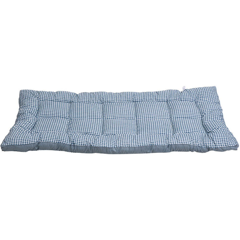 Living and Home Single Blue Plaid Quilted Mattress Topper Image 4